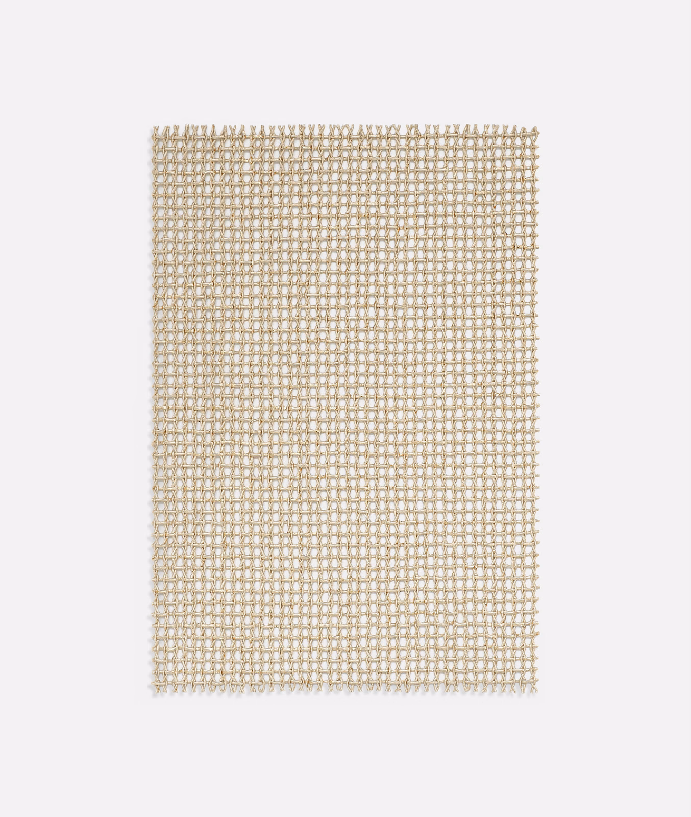 Warm golden-beige sheer fabric with a fine open grid weave