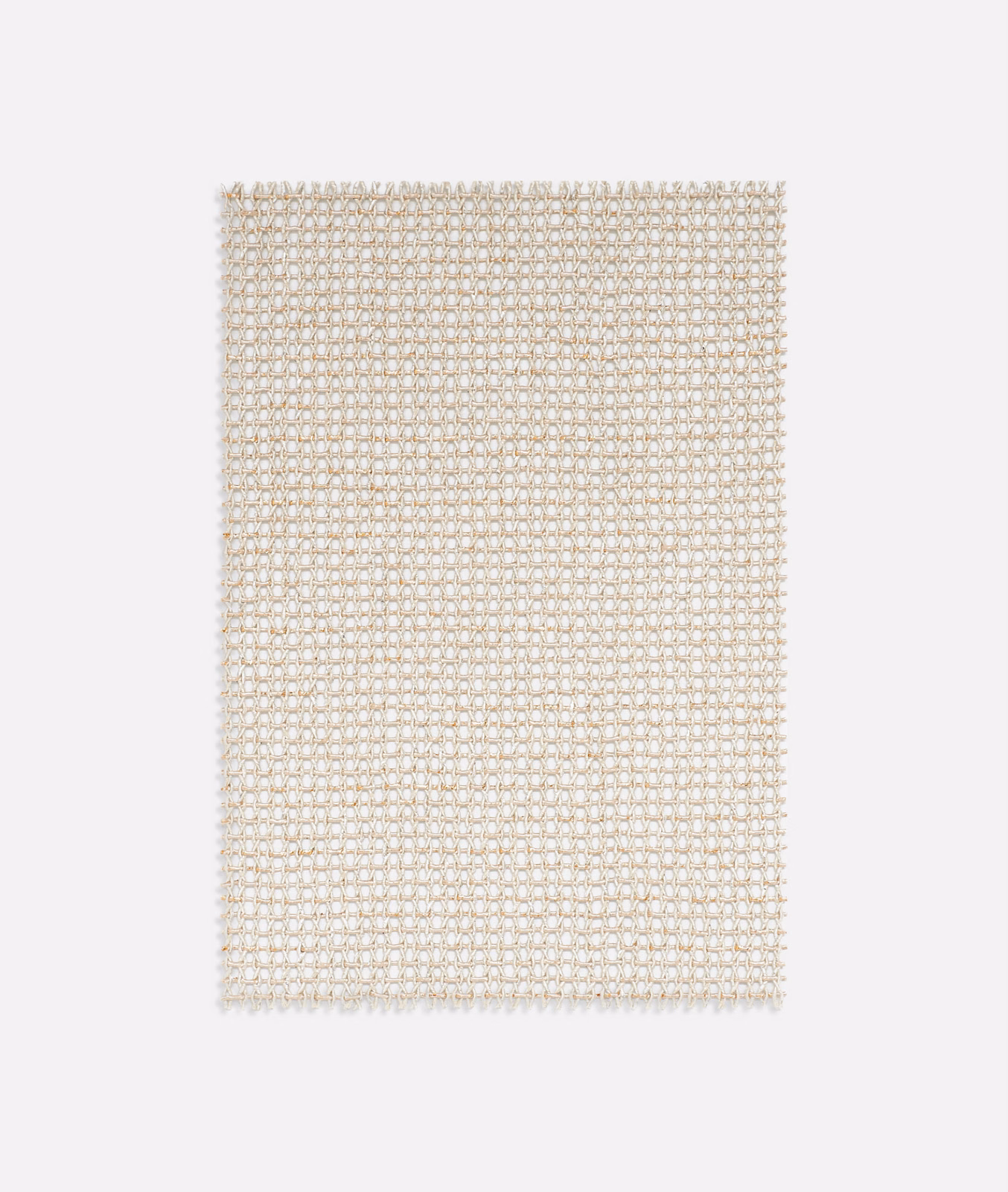 Pale cream and beige open-grid sheer weave with airy texture