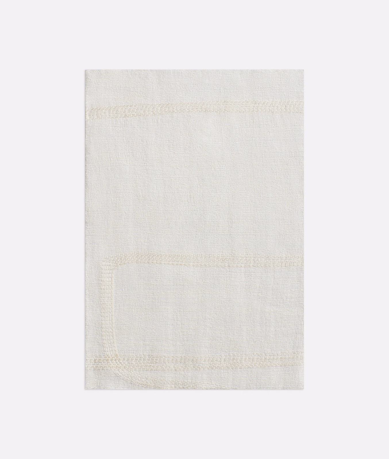 Luminous ivory sheer with fine weave and subtle horizontal woven bands
