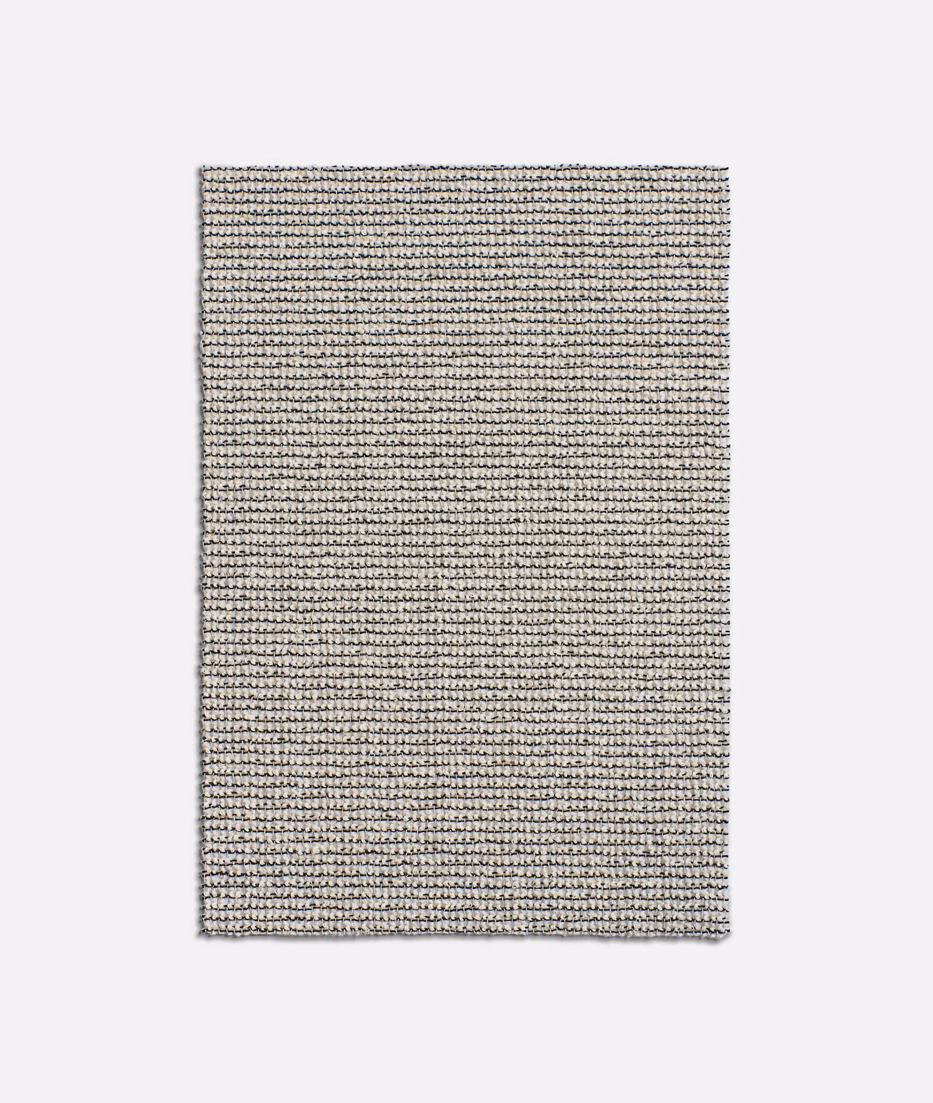 Salt-and-pepper grey fabric swatch with fine, closely spaced horizontal woven ridges