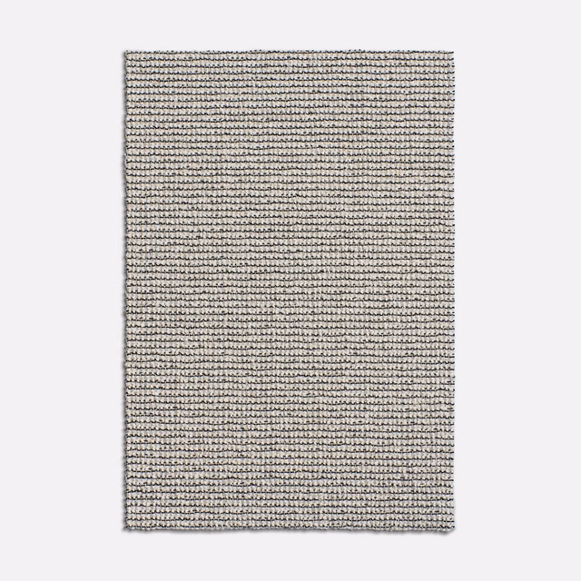 Salt-and-pepper grey fabric swatch with fine, closely spaced horizontal woven ridges