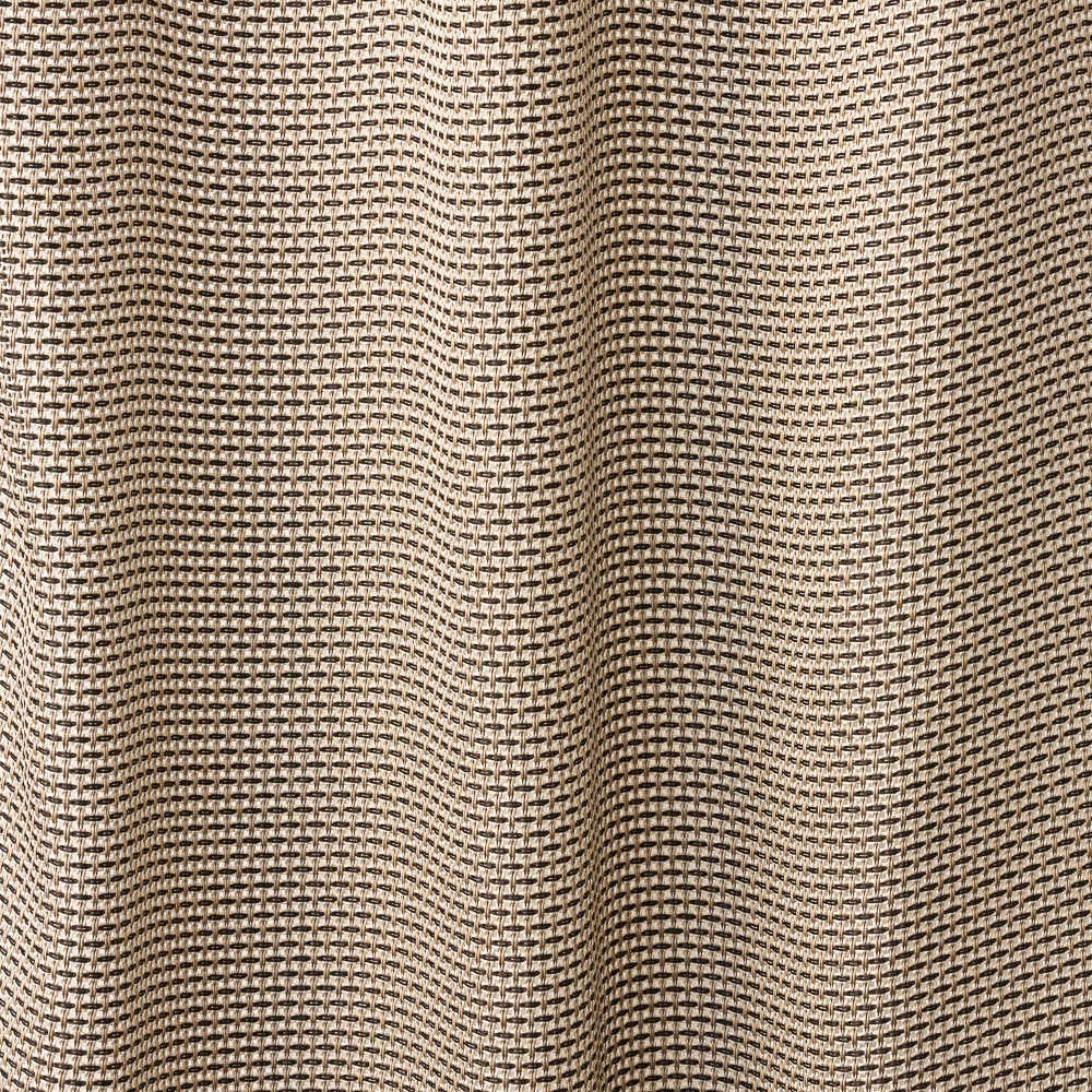Stone taupe sheer weave with dark flecks forming a fine, rippling grid