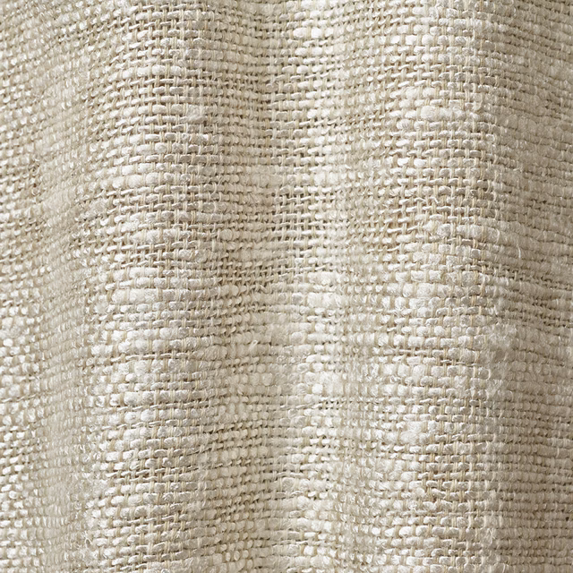 Warm ivory and soft beige open weave with gently rippling vertical bands