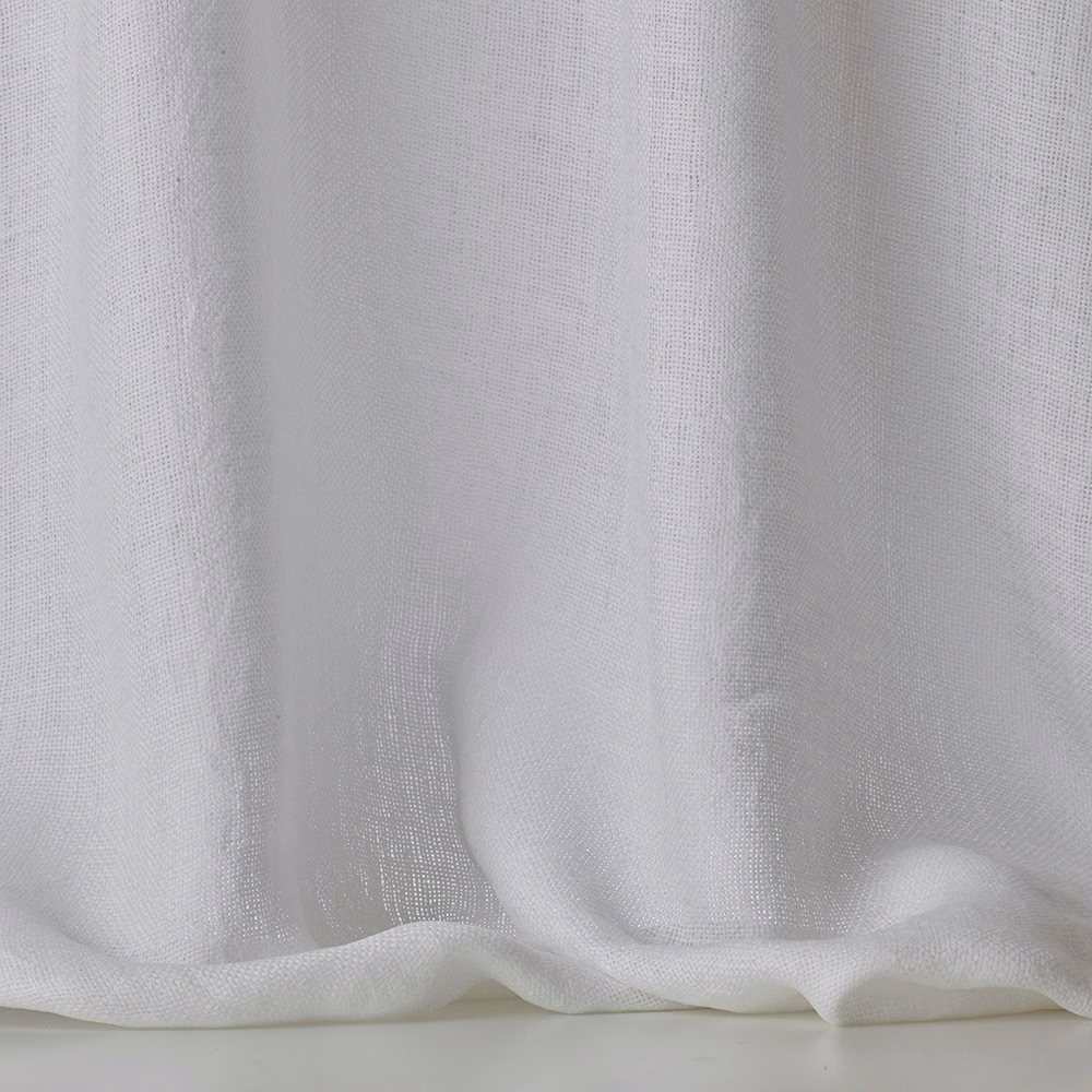 Talia Bianco Dedar sheer fabric in translucent white with fine open weave