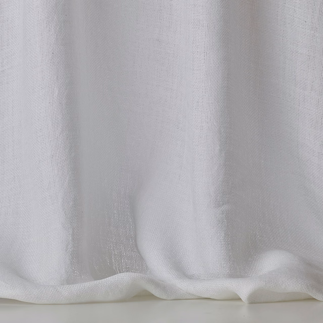 Talia Bianco Dedar sheer fabric in translucent white with fine open weave