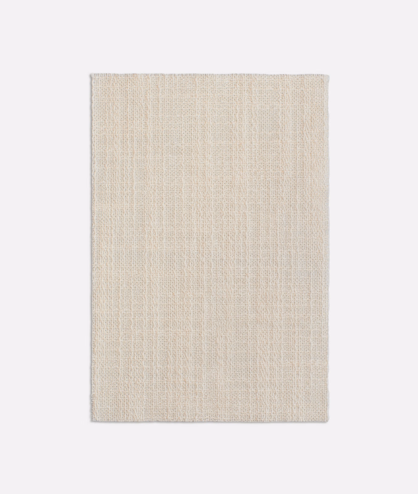Pale ivory sheer fabric swatch with a fine vertical woven texture
