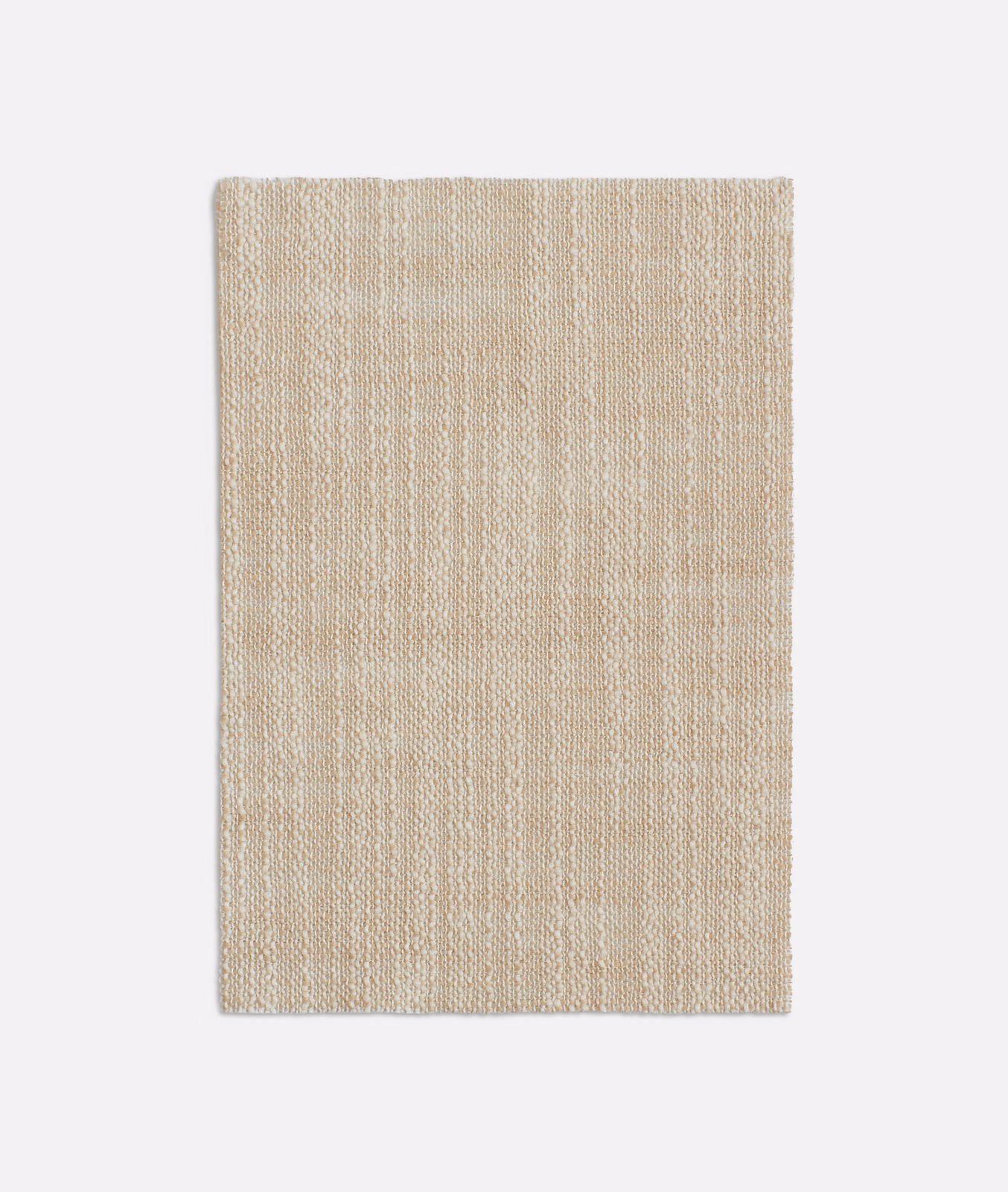 Warm greige sheer swatch with fine irregular vertical striations and woven texture