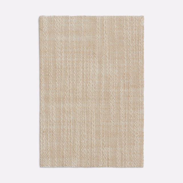 Warm greige sheer swatch with fine irregular vertical striations and woven texture