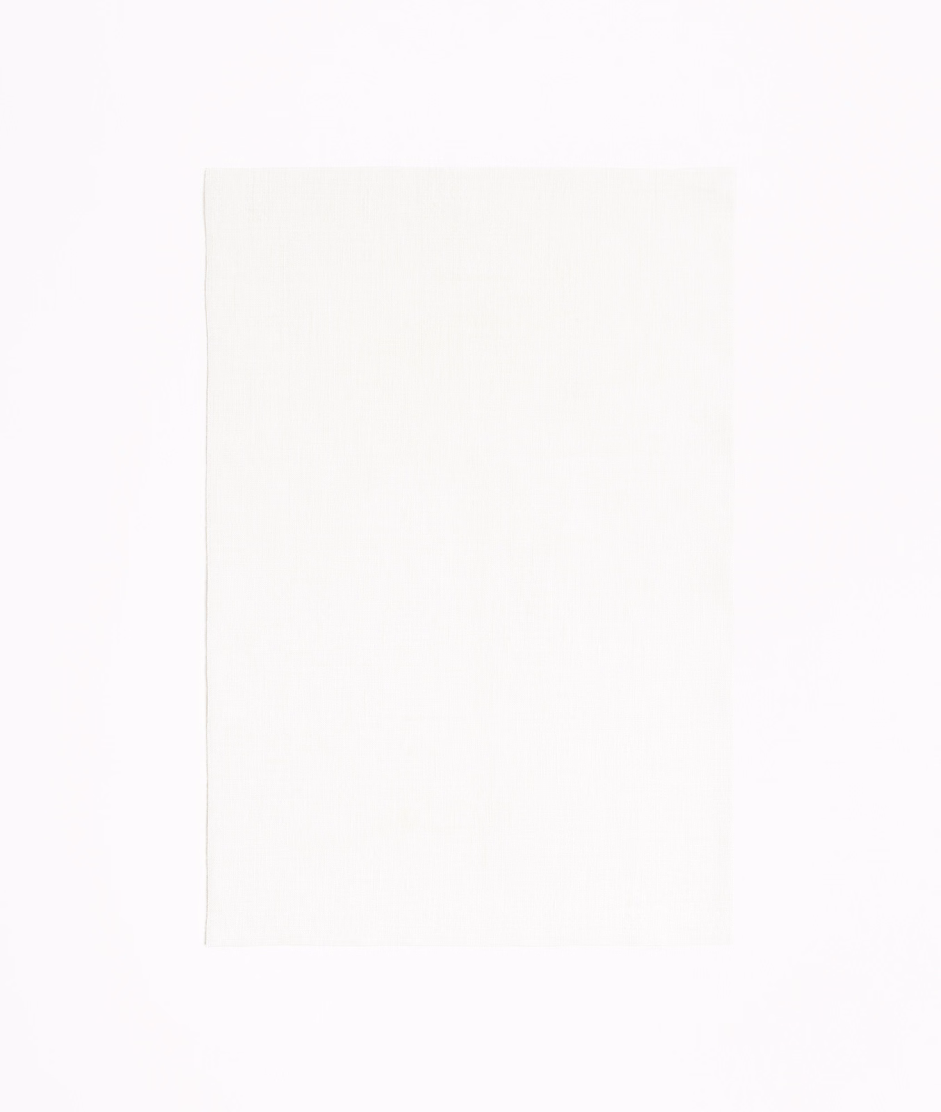 Pale ivory sheer fabric with faint vertical linen-like texture in close view