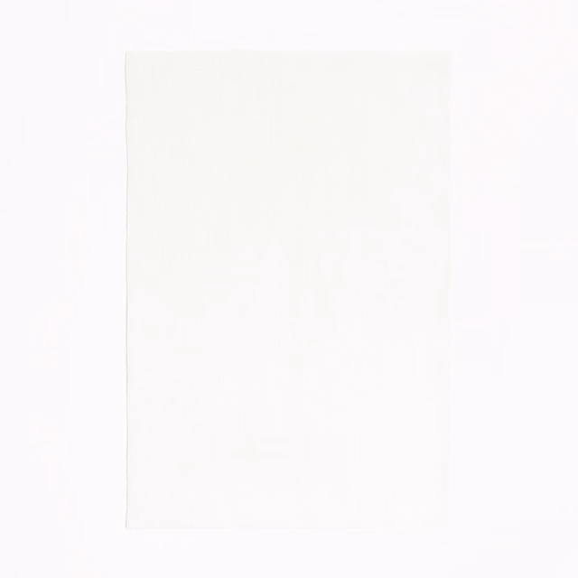 Pale ivory sheer fabric with faint vertical linen-like texture in close view