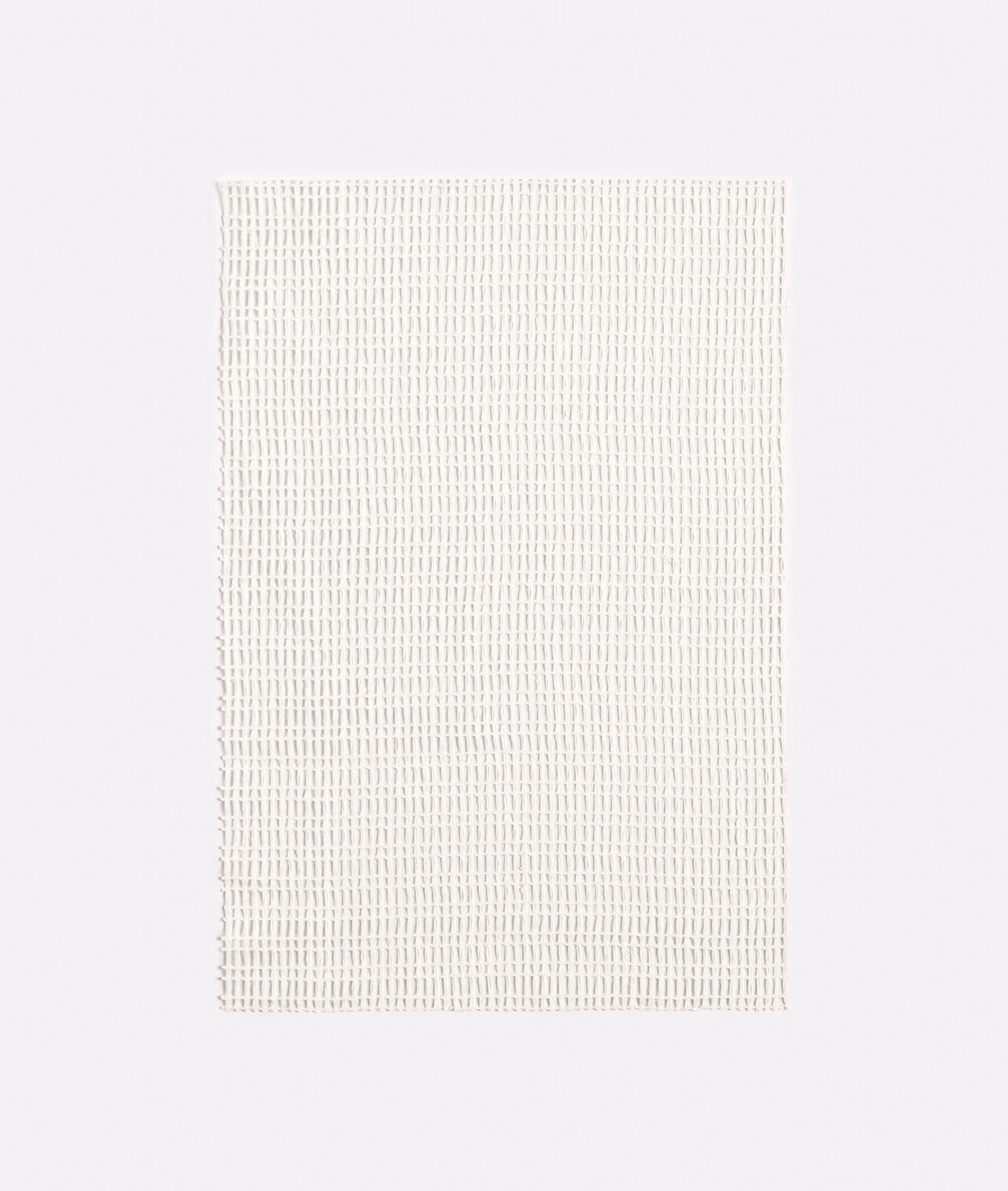 Warm ivory sheer fabric with a fine, evenly spaced open-grid weave