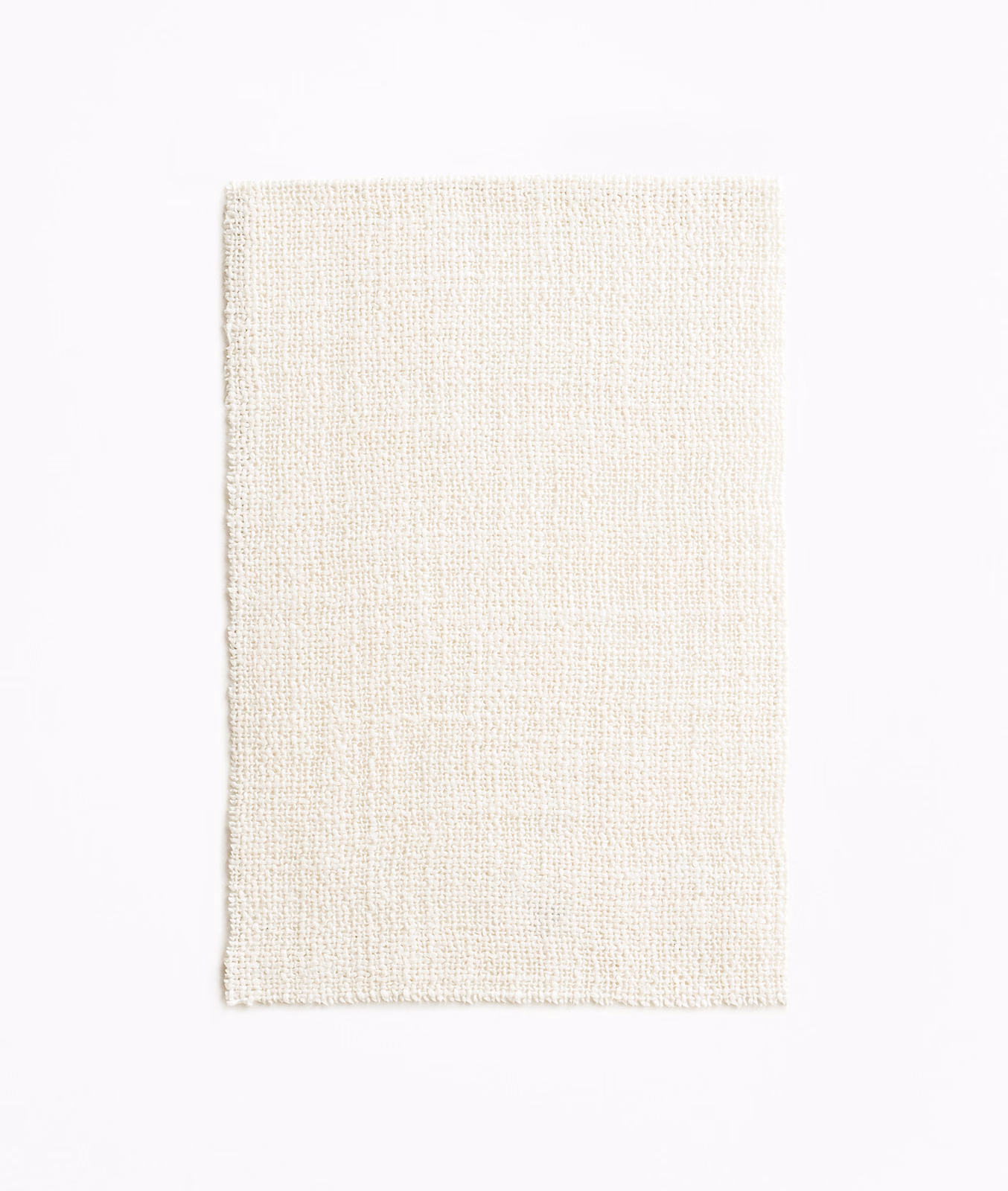 Warm ivory sheer swatch showing a fine, subtly irregular woven grid texture