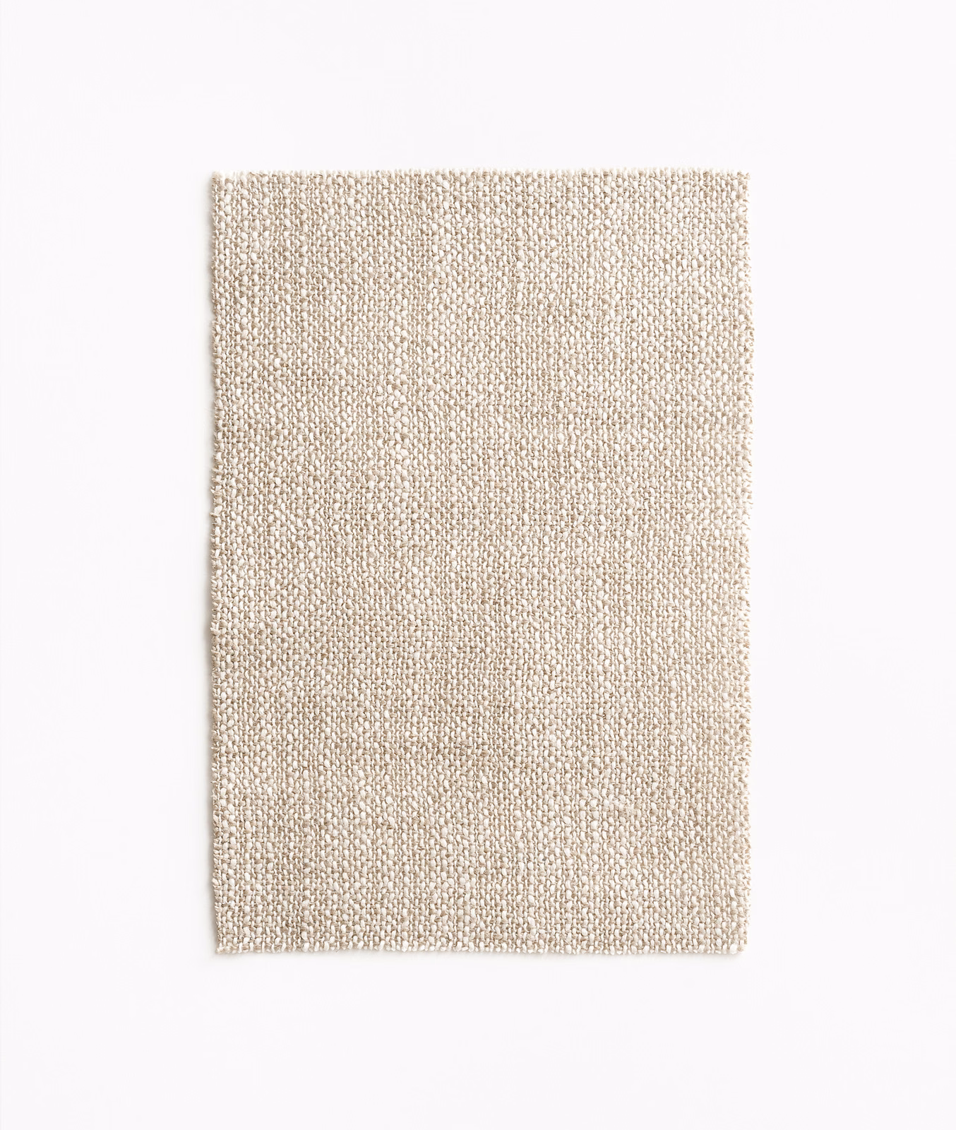 Pale oatmeal beige swatch showing a fine, subtly irregular woven texture
