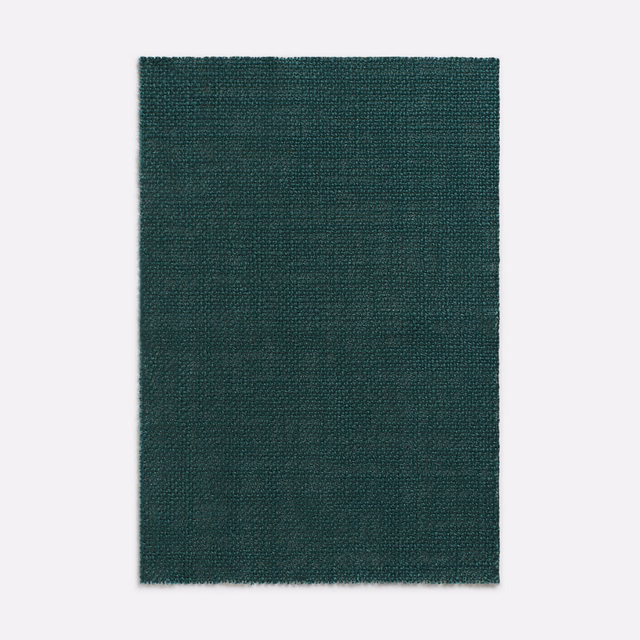Deep bottle-green sheer textile with a subtle, irregular linen-like woven surface