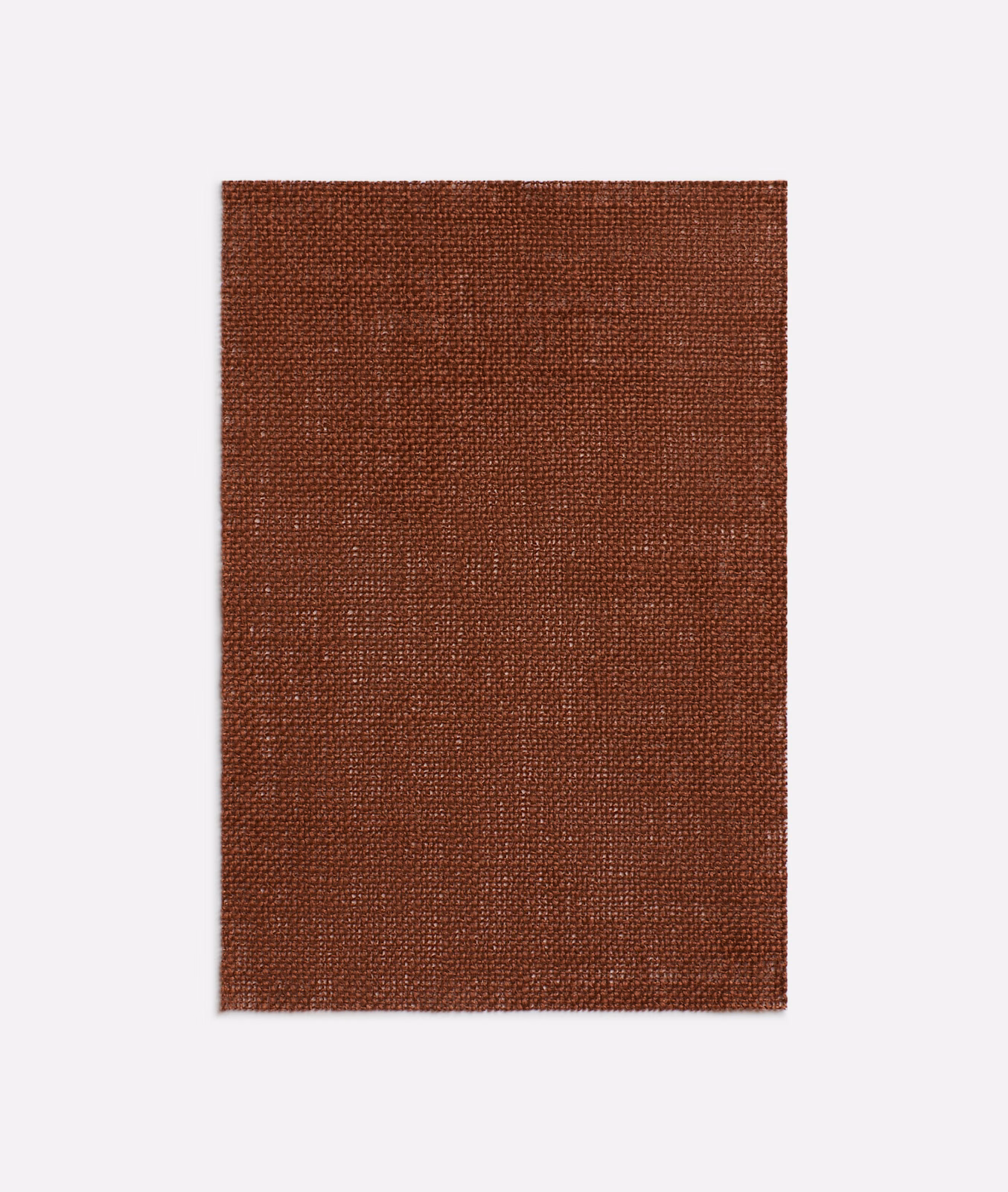 Warm rust-brown sheer textile with a fine, subtly irregular plain weave