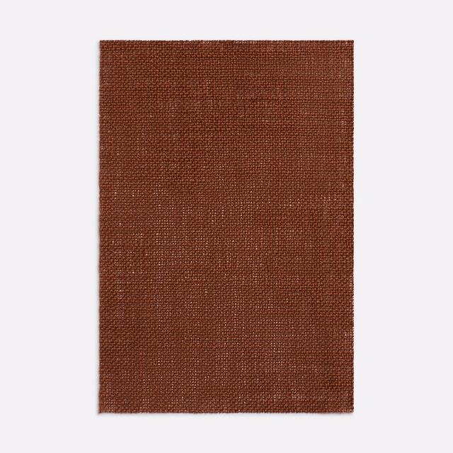 Warm rust-brown sheer textile with a fine, subtly irregular plain weave