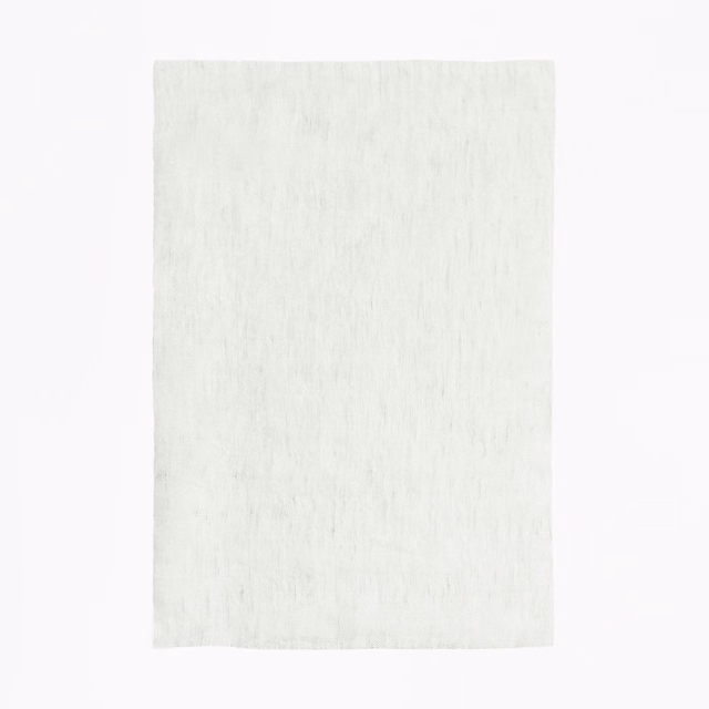Pale silvery-grey sheer linen-look weave with subtle vertical slubs