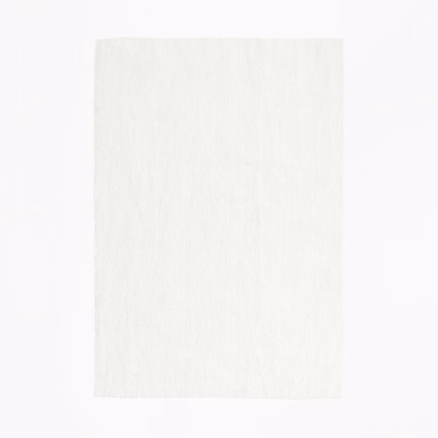 Soft ivory-white sheer with subtle vertical slub texture