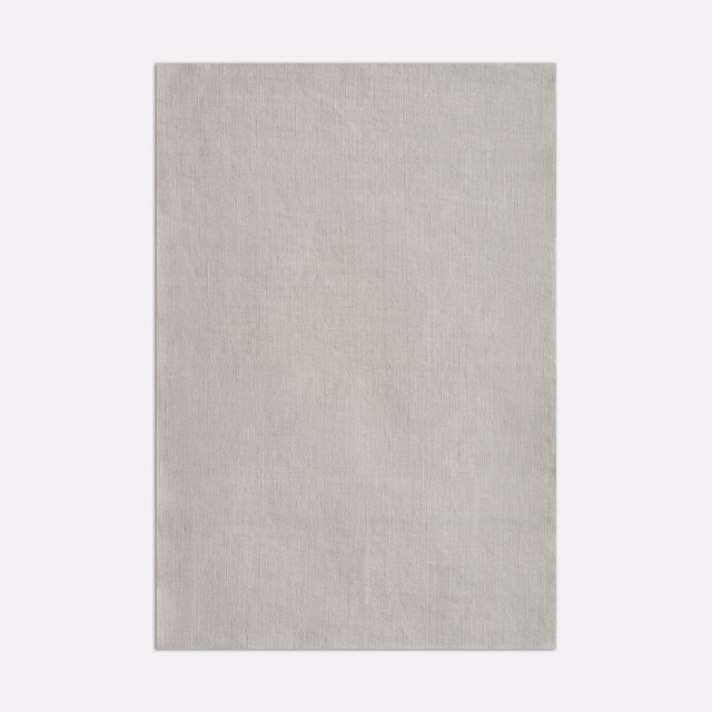 Pale greige sheer swatch with fine vertical linen-like striations and soft tonal variation