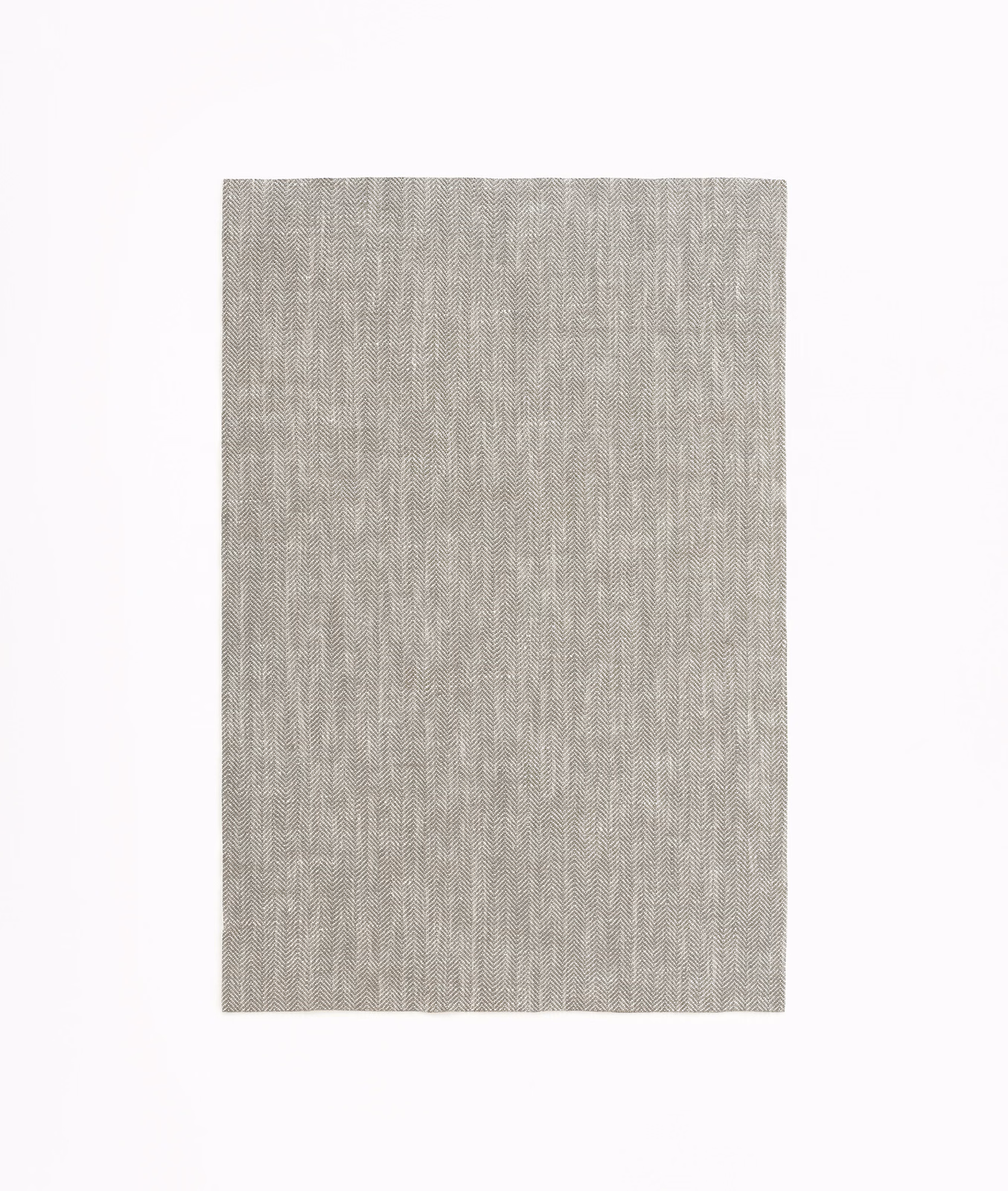 Muted greige swatch with fine vertical linen-look texture and softly uneven yarns