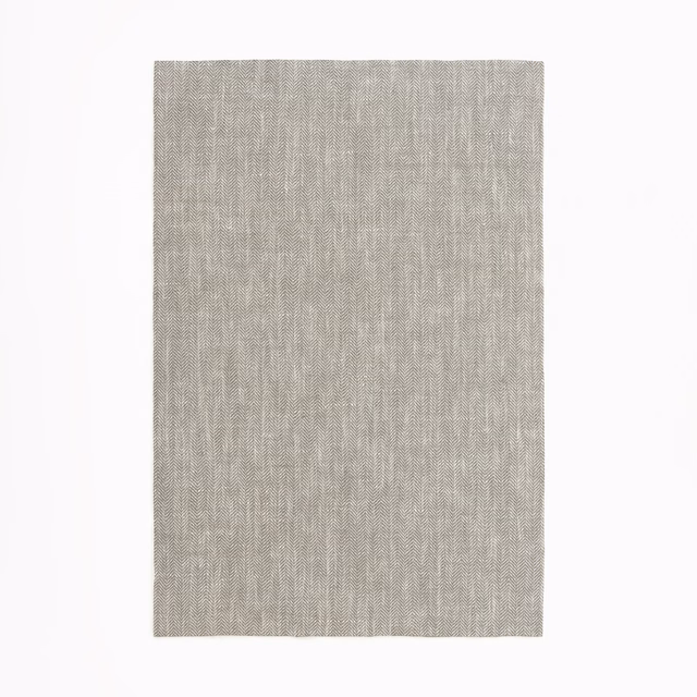 Muted greige swatch with fine vertical linen-look texture and softly uneven yarns