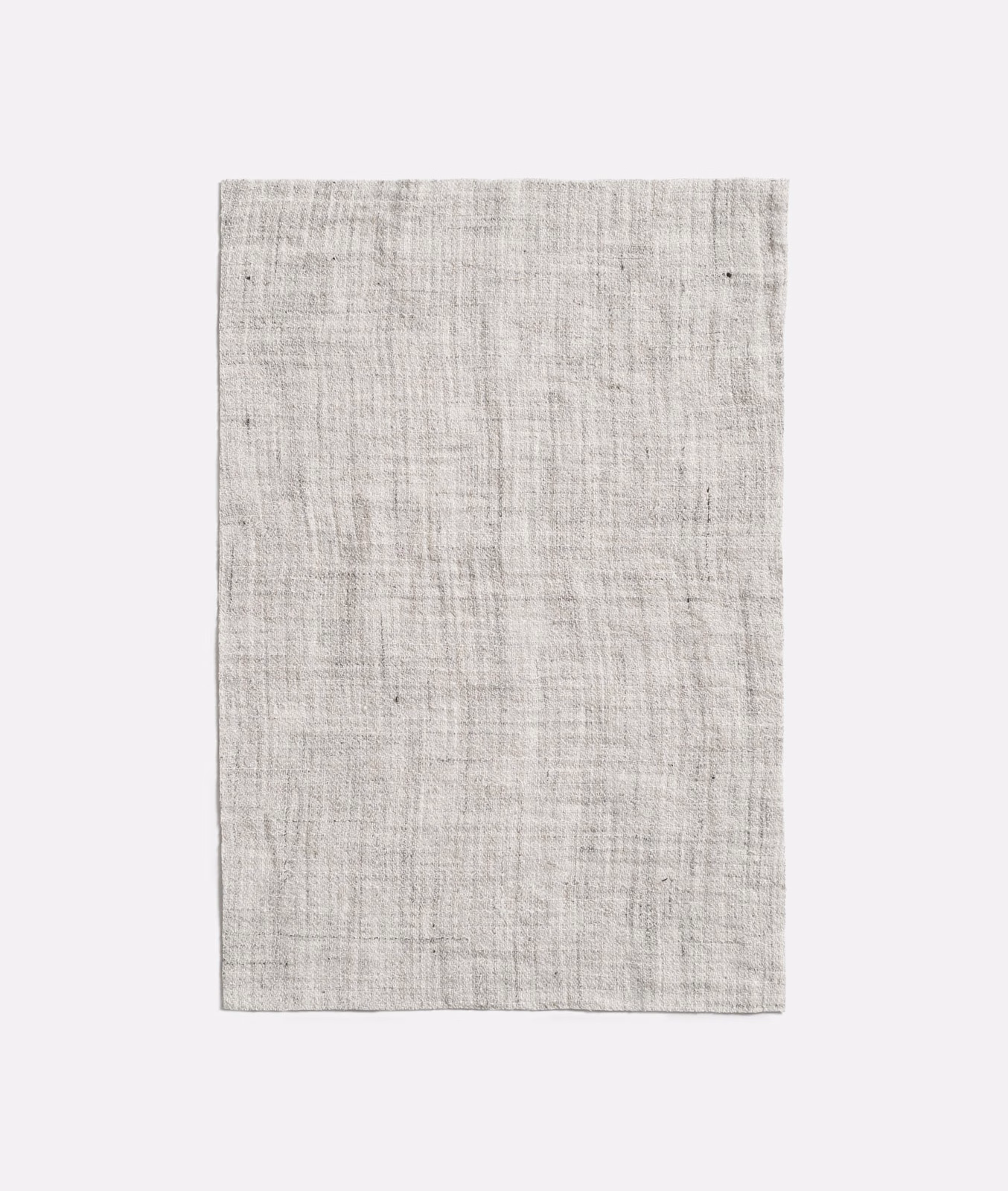 Pale ash-grey sheer fabric with fine irregular crosshatched linen-look weave