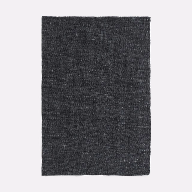 Charcoal indigo sheer with an open, irregular linen weave and subtle blue-grey variation