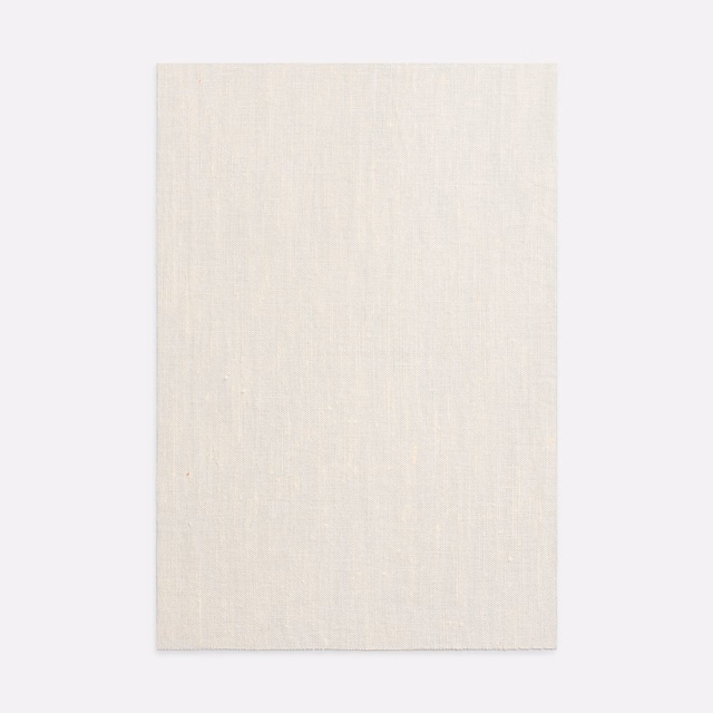 Warm ivory sheer swatch with fine irregular vertical flammé texture