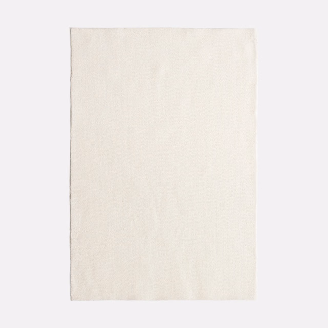 Pale ivory sheer cloth with faint vertical striations and softly uneven texture