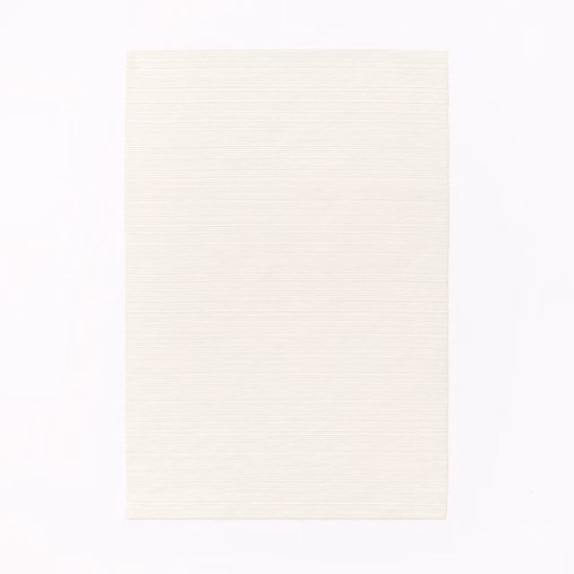 Pale warm ivory swatch with fine horizontal woven lines and a softly sheer face