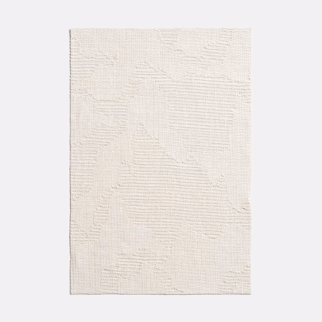 Ivory sheer swatch with subtle rippled weave and irregular tonal texture