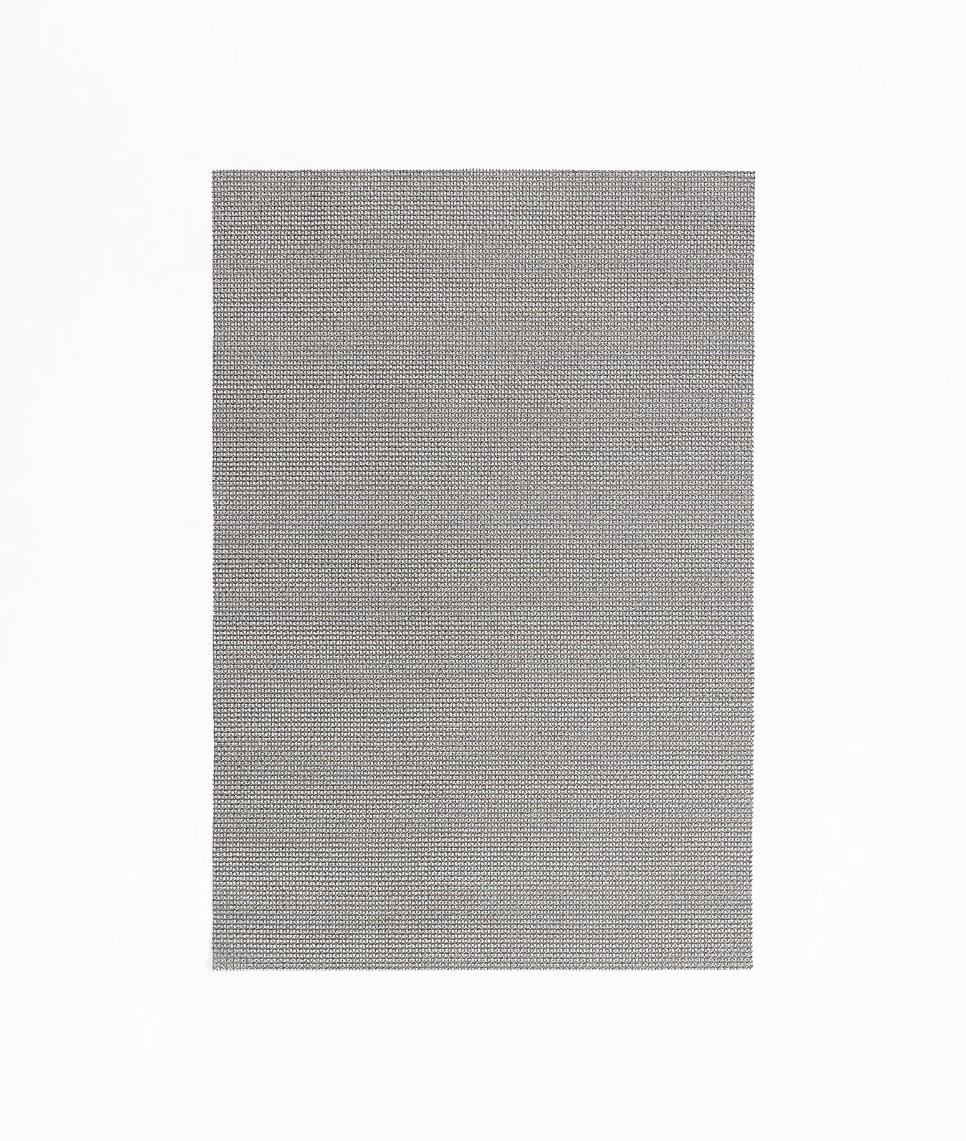 Cool mid-grey sheer swatch with a fine horizontal micro-rib texture