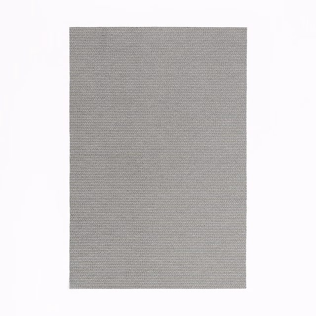 Cool mid-grey sheer swatch with a fine horizontal micro-rib texture