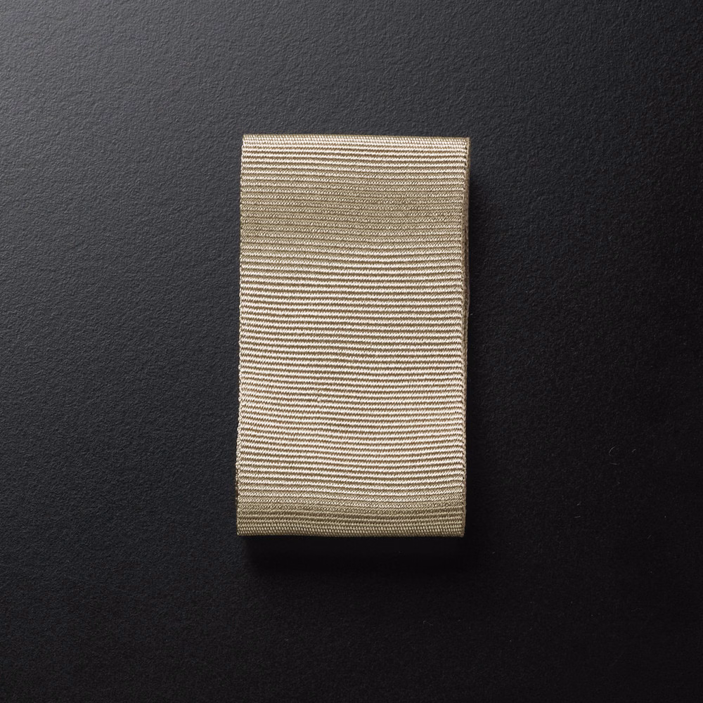 Warm greige taupe textile swatch with fine horizontal ribbed weave