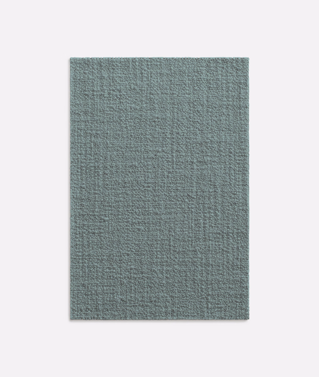 Cool grey-green celadon upholstery swatch showing a close, softly nubby woven texture