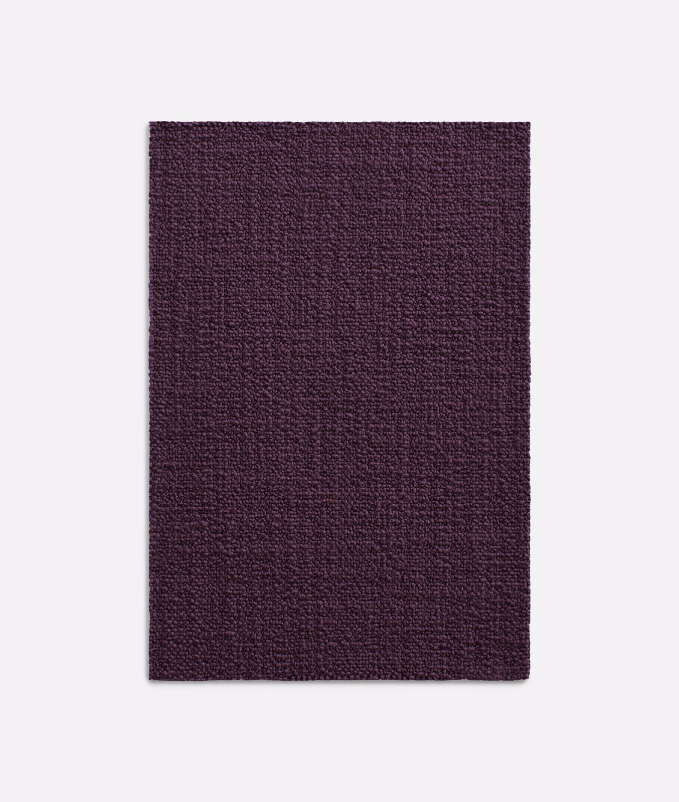 Deep aubergine-purple woven swatch with fine nubby texture and subtle tonal depth