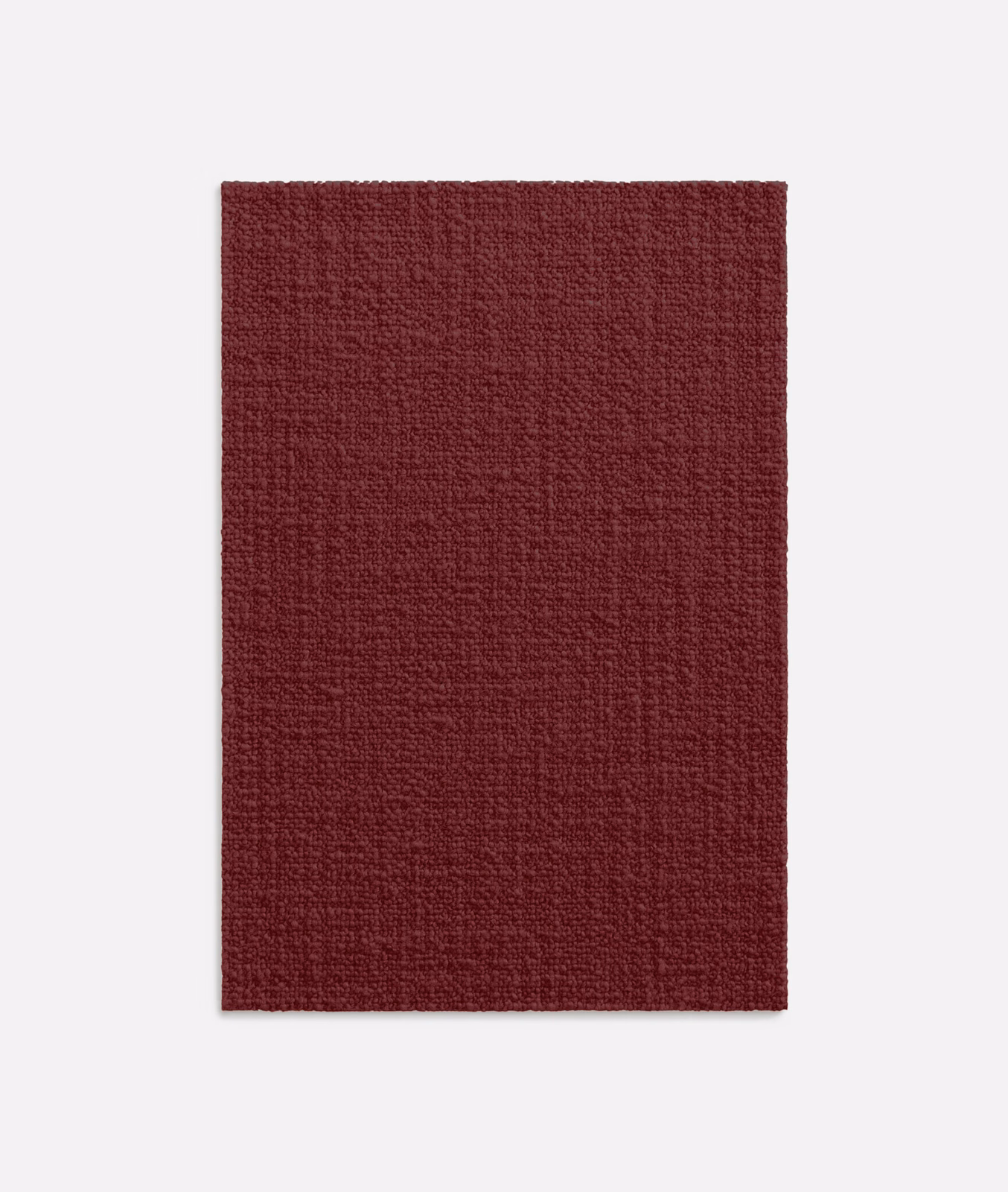 Deep brick-red woven textile with subtle crosshatch texture and low-sheen surface