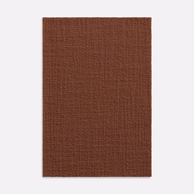 Deep rust-brown woven swatch showing a fine, subtly irregular plain texture