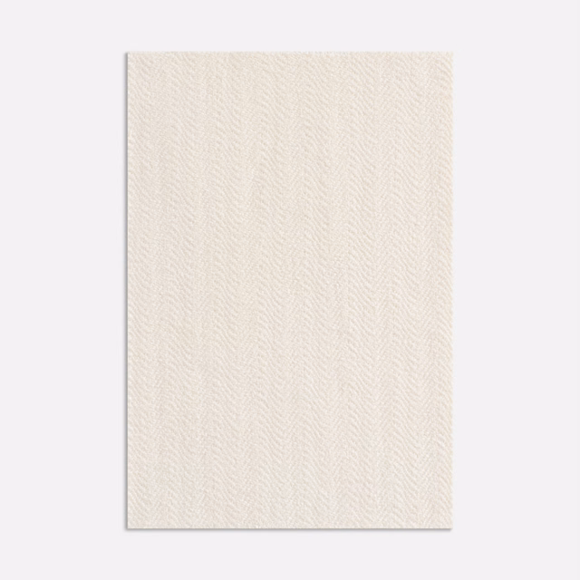 Pale ivory fabric with a fine, softly rippling chevron weave