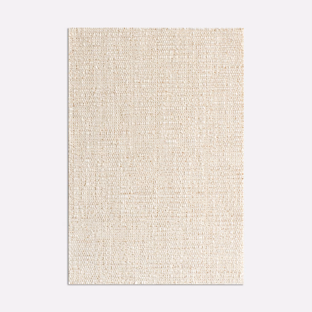 Warm ivory woven upholstery fabric with a fine, irregularly textured surface