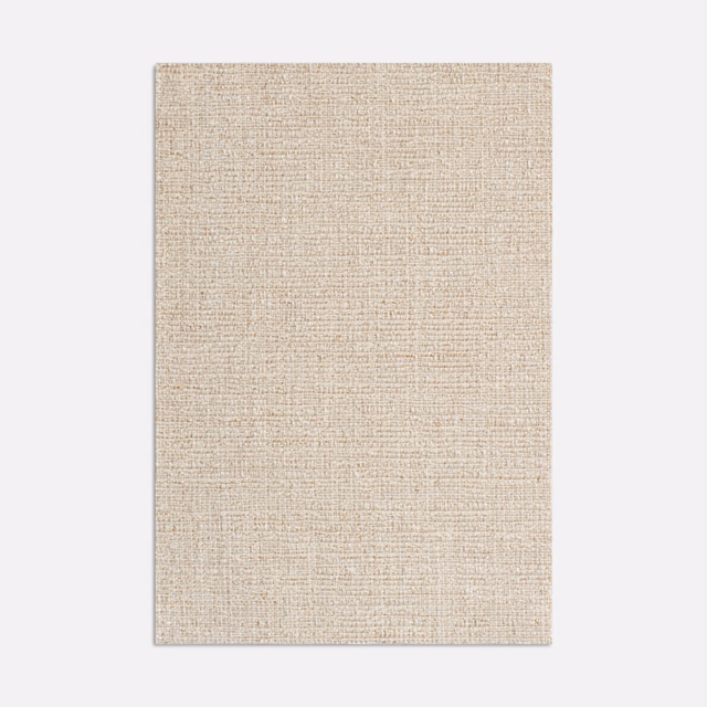 Warm beige woven swatch with fine flecked horizontal and vertical texture
