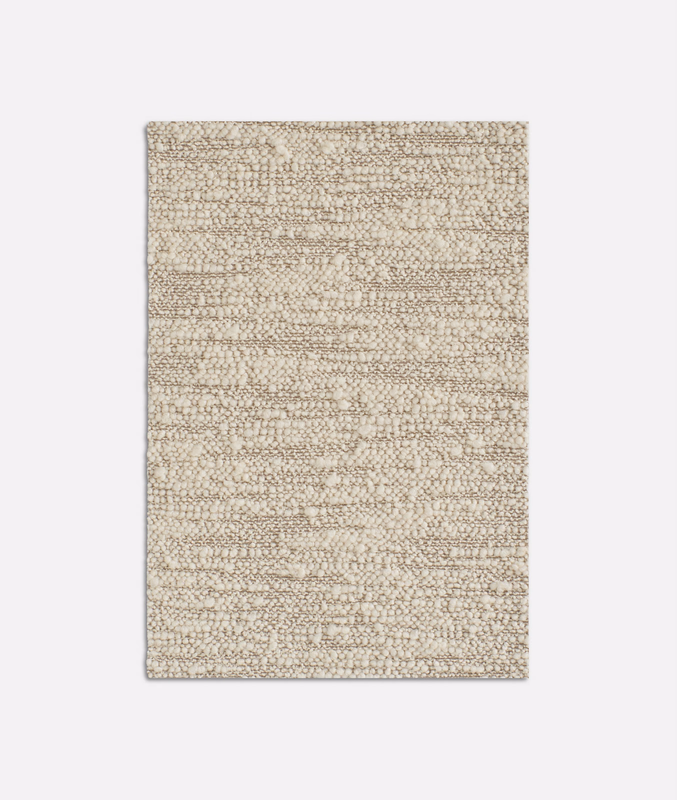 Warm beige nubby upholstery weave with subtle horizontal bands and taupe flecks