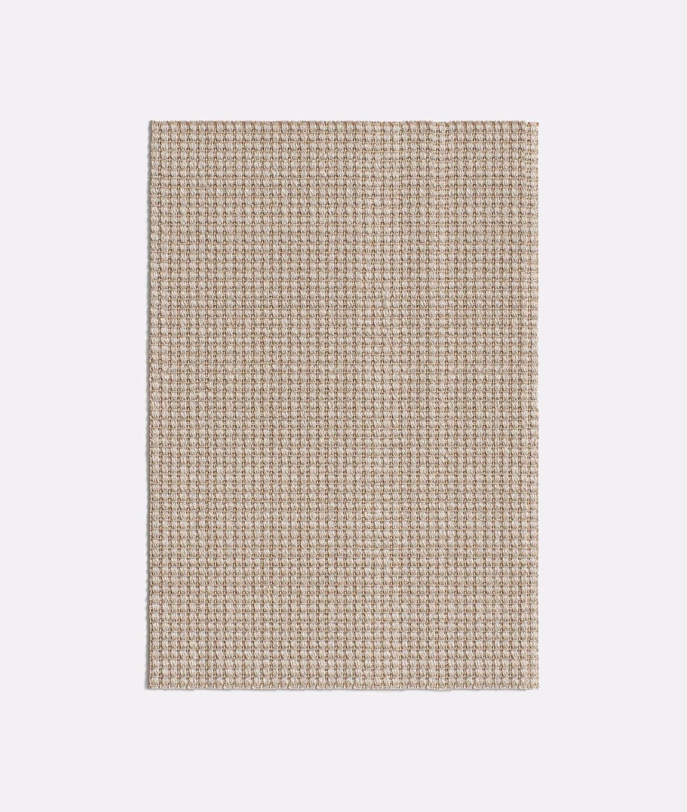 Warm greige woven upholstery swatch with a fine, regular checked texture