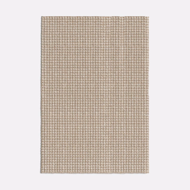 Warm greige woven upholstery swatch with a fine, regular checked texture