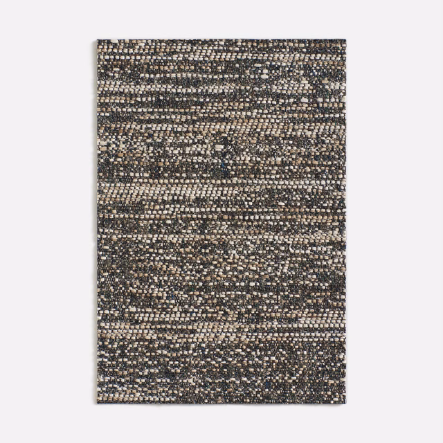 Betulla Brown swatch with chunky brown, charcoal and oatmeal horizontal weave