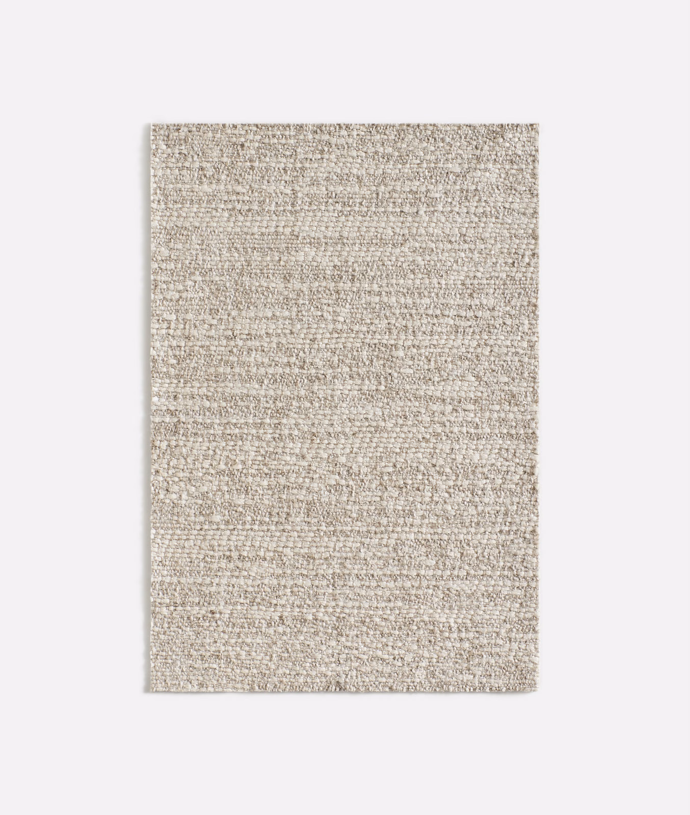 Pale ivory woven upholstery with horizontal nubs and fine beige-grey flecks