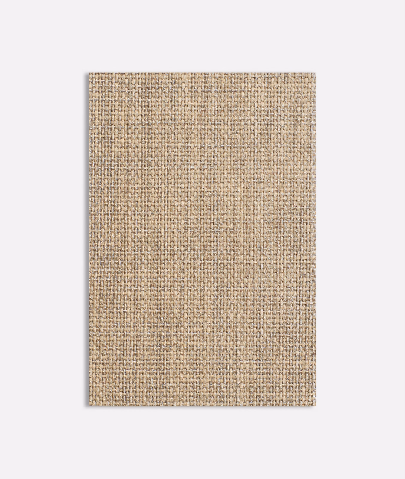 Warm oatmeal beige upholstery fabric with a close, softly flecked woven texture