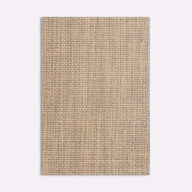 Warm oatmeal beige upholstery fabric with a close, softly flecked woven texture