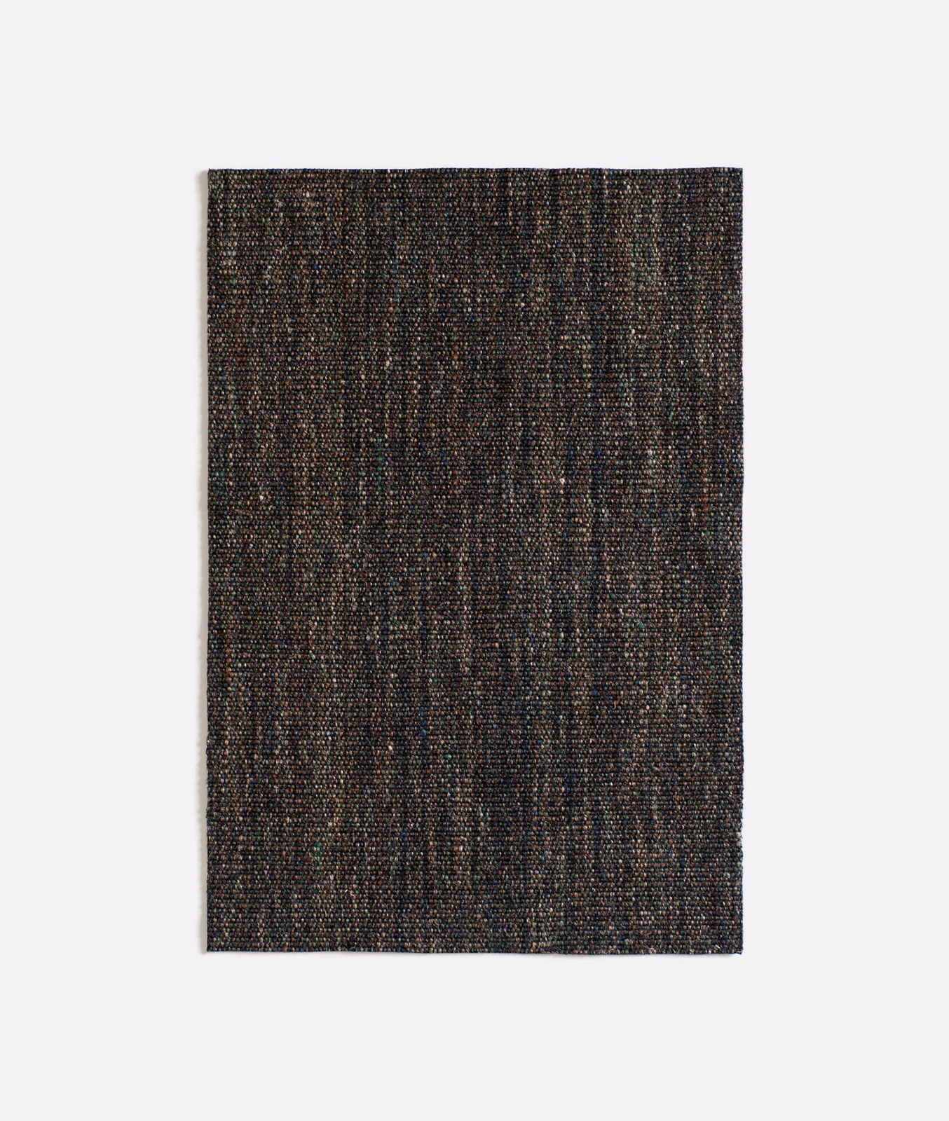 Dark brown and charcoal woven upholstery swatch with fine vertical striations