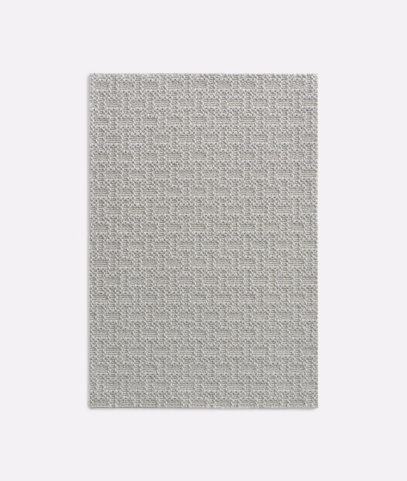 Pale silvery-grey upholstery swatch with dense broken-line woven texture